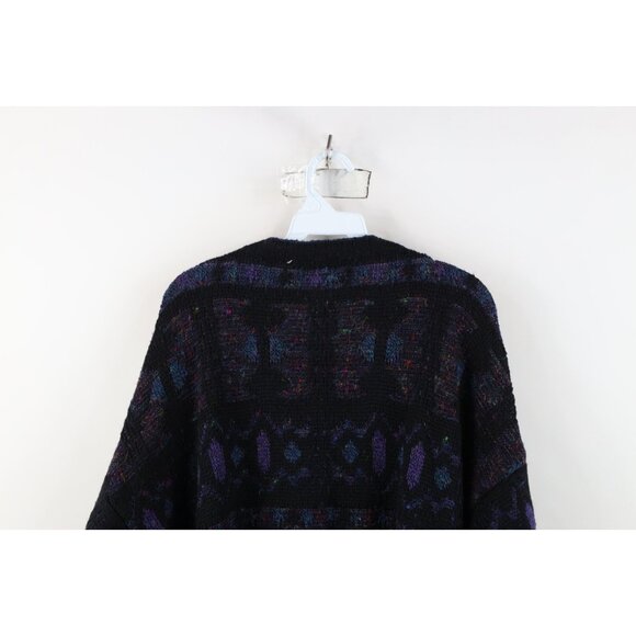 Vintage 90s Coogi Style Mens XL Ed Bassmaster Rainbow Wool Blend Knit Sweater - Picture 8 of 9